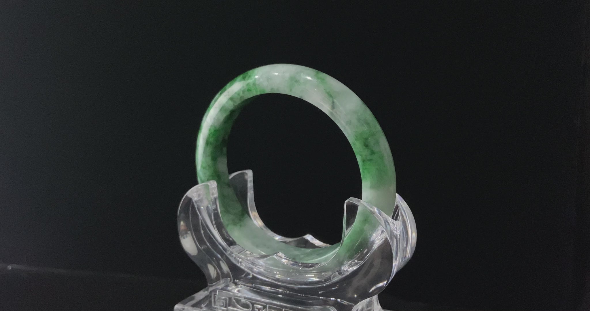 A azure dragon white tiger bangle jungle green cloud vein peace bangle.