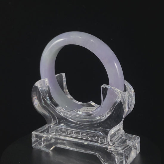 Purple Mist Moon Veil · Nature Burmese Jadeite Peace Bangle（54mm）