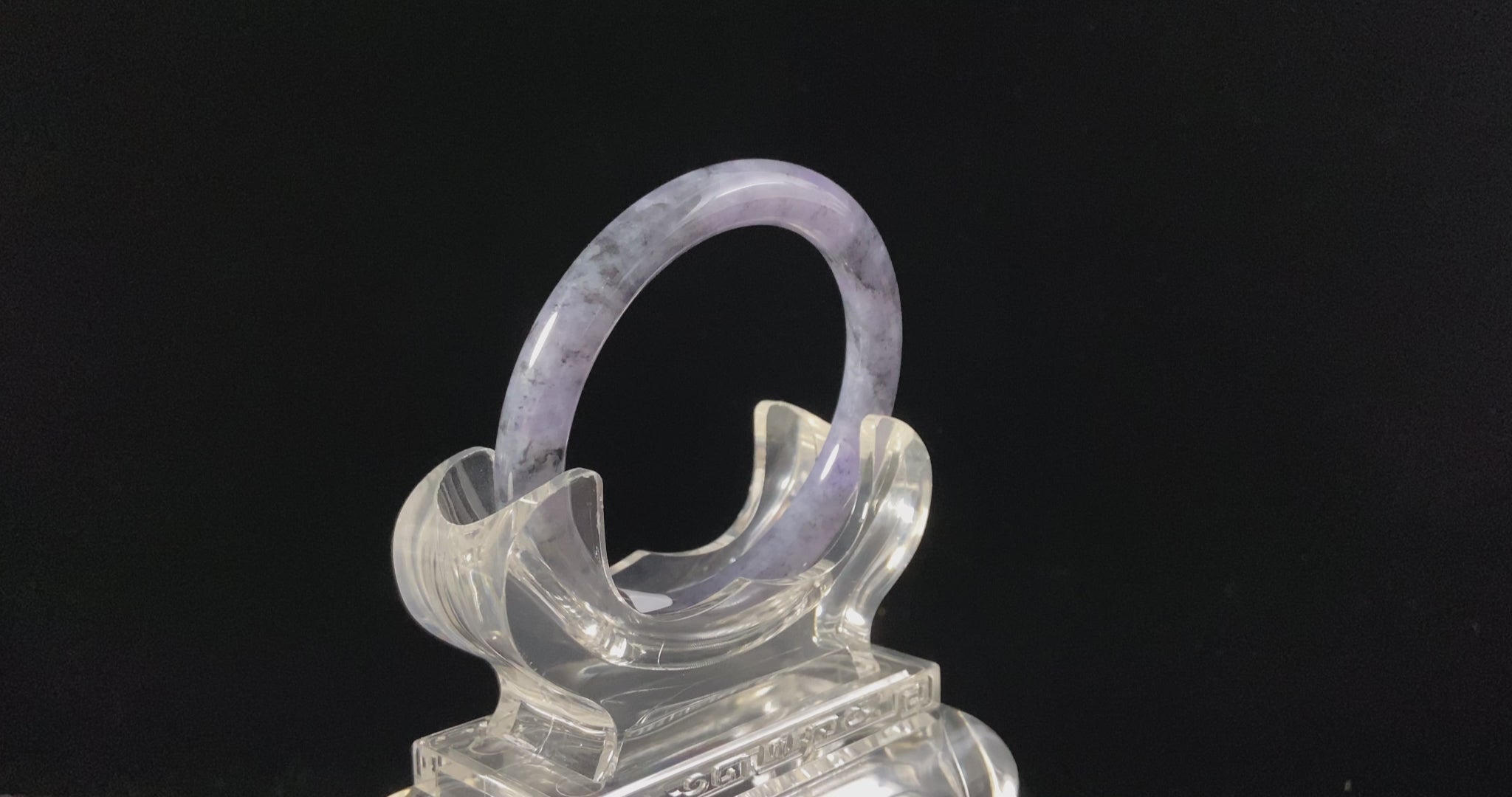Shadow Bloom Purple Veil · Nature Burmese Jadeite Round Bangle （54mm）