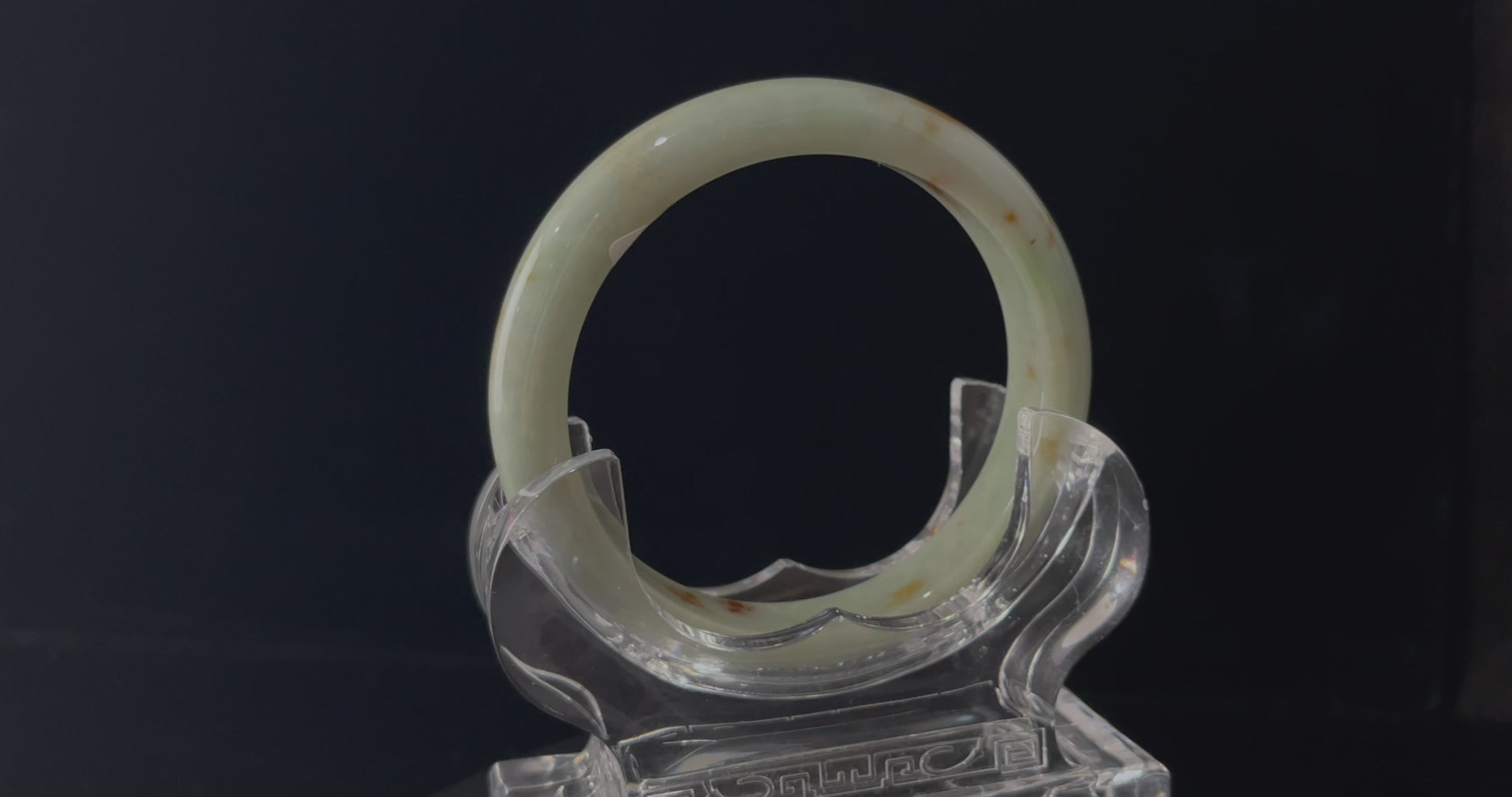 Cloud With Scattered Red Dots · Nature Burmese Jadeite Peace Bangle