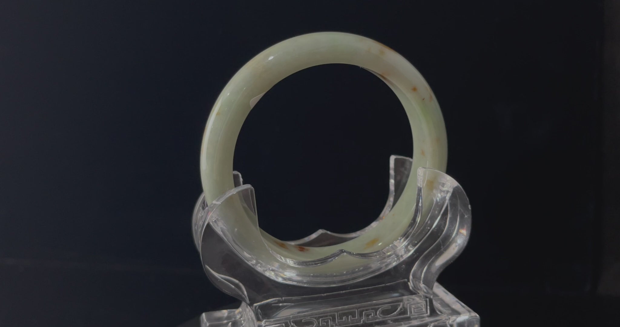 Cloud With Scattered Red Dots · Nature Burmese Jadeite Peace Bangle