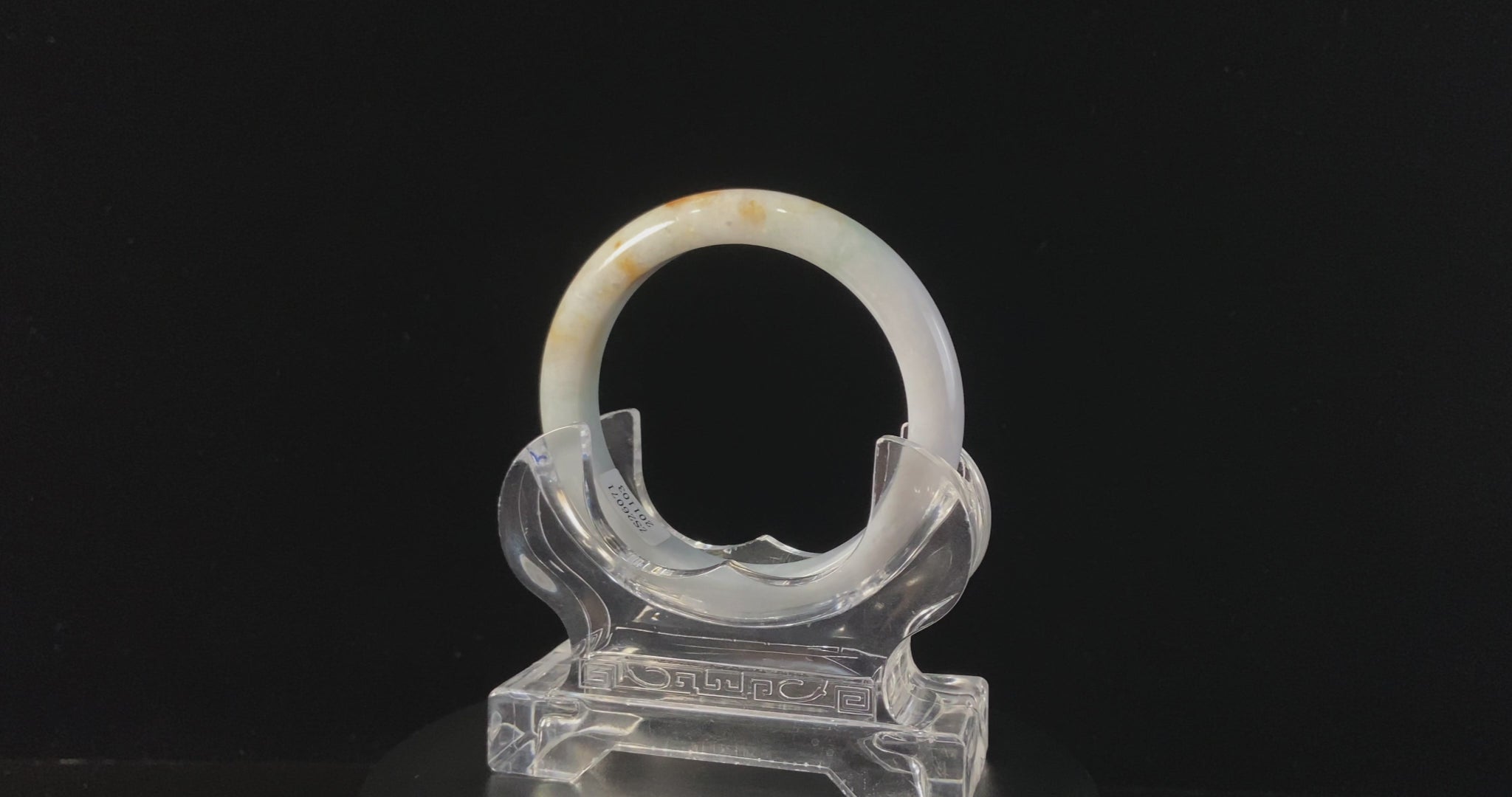 Highly Recommended 💰 Ethereal White Base Gold‑Splashed · Nature Burmese Jadeite Peace Bangle