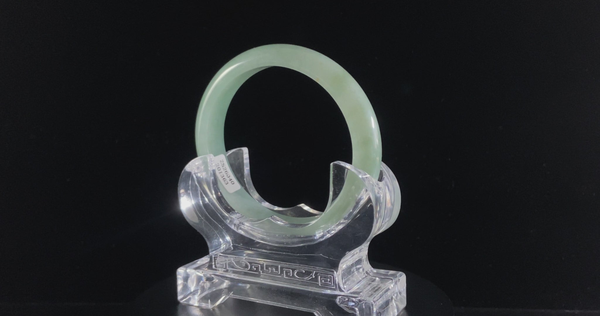 Icy Pale Green · Nature Burmese Jadeite Peace Bangle
