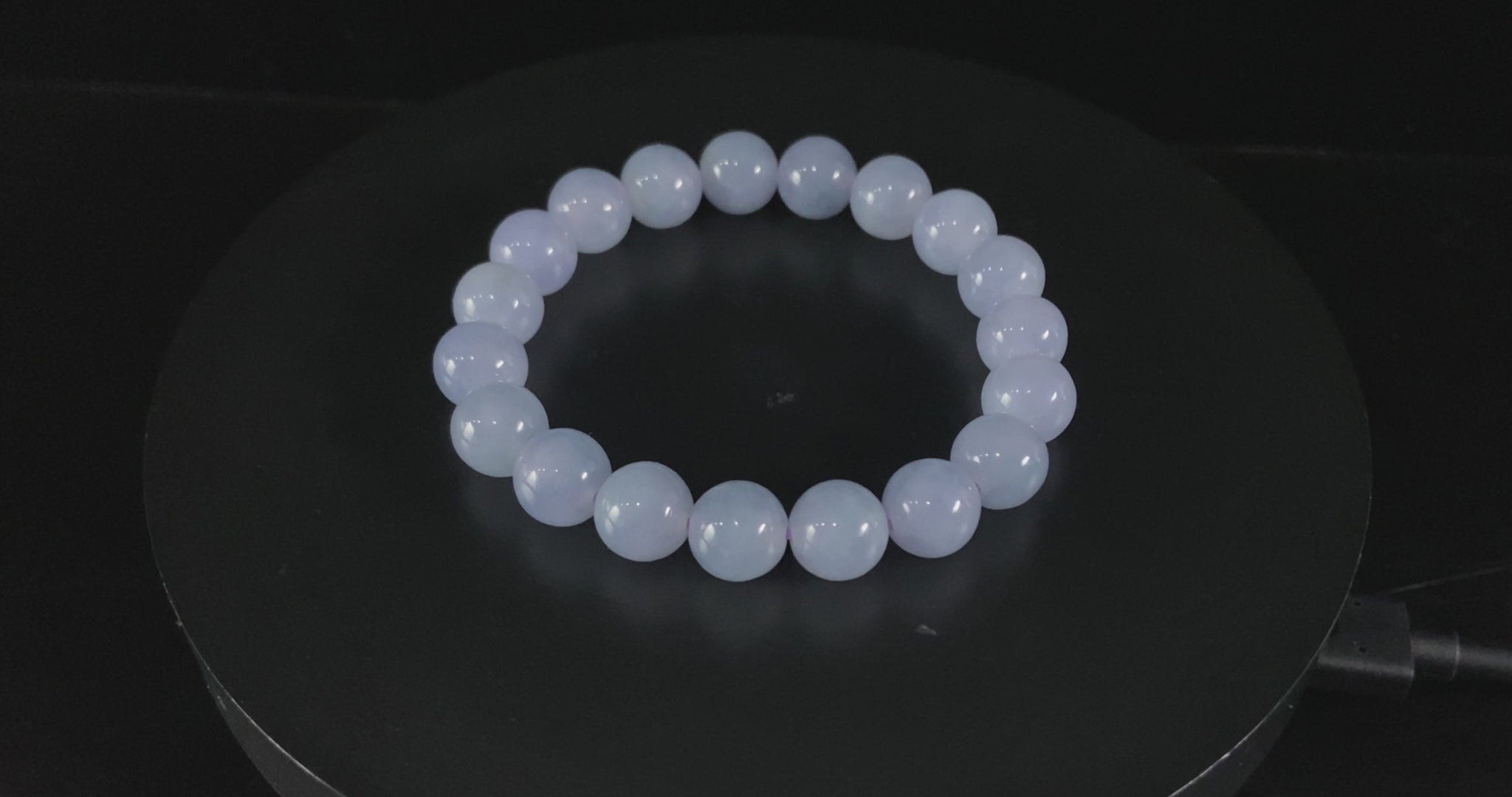 Premium 💜 Mauve Frost Subtle Radiance · Nature Burmese Jadeite Beads Bracelet