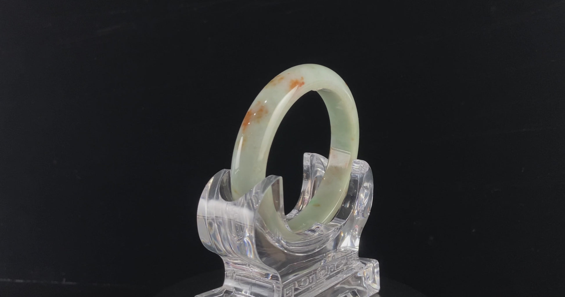 Soft Celadon Ochre · Nature Burmese Jadeite Peace Bangle