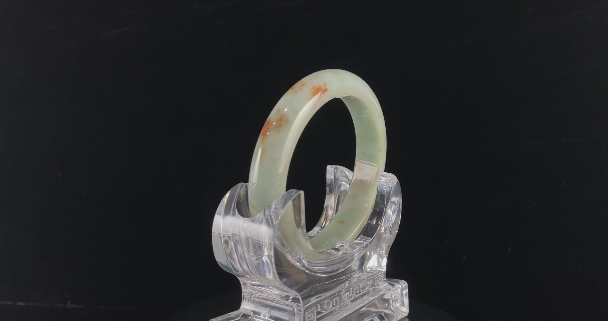 Soft Celadon Ochre · Nature Burmese Jadeite Peace Bangle