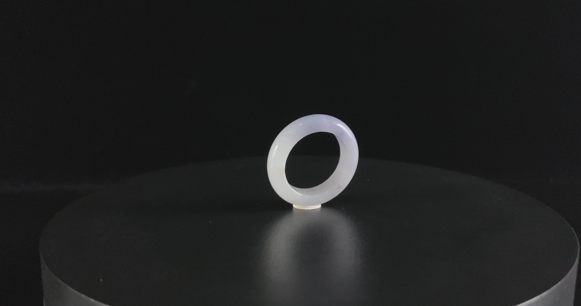Pale Lavender Icy White · Nature Burmese Jadeite Ring