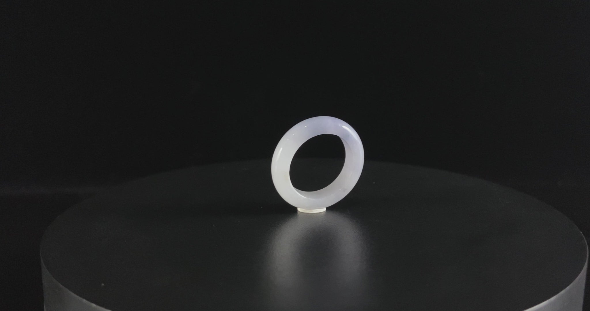 Pale Lavender Icy White · Nature Burmese Jadeite Ring