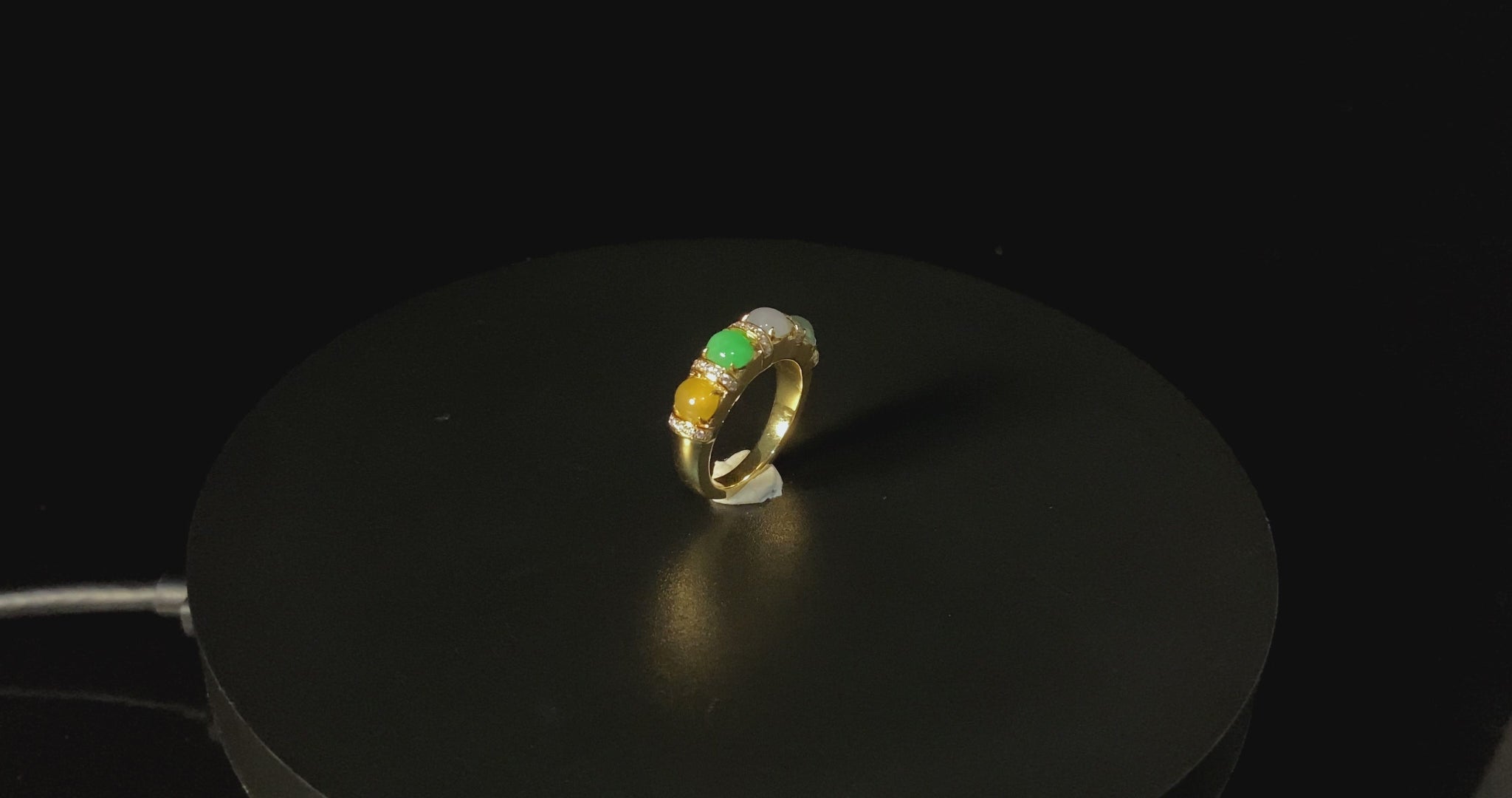 Exclusive 🍭 Rainbow Dew · Nature Burmese Jadeite Ring (16mm)