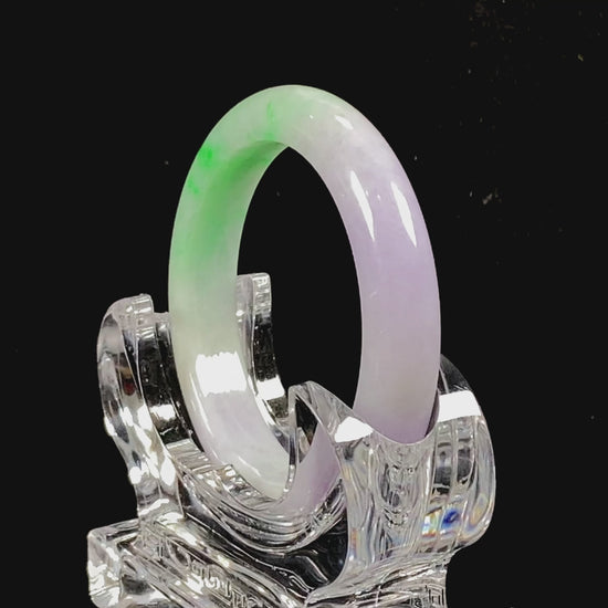 A lavender kissed spring jadeite bangle.