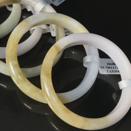 The Dunhuang | Golden Hush · Nature Burmese Jadeite Peace Bangle