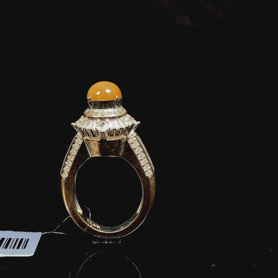 A warm imperial amber jadeite ring.