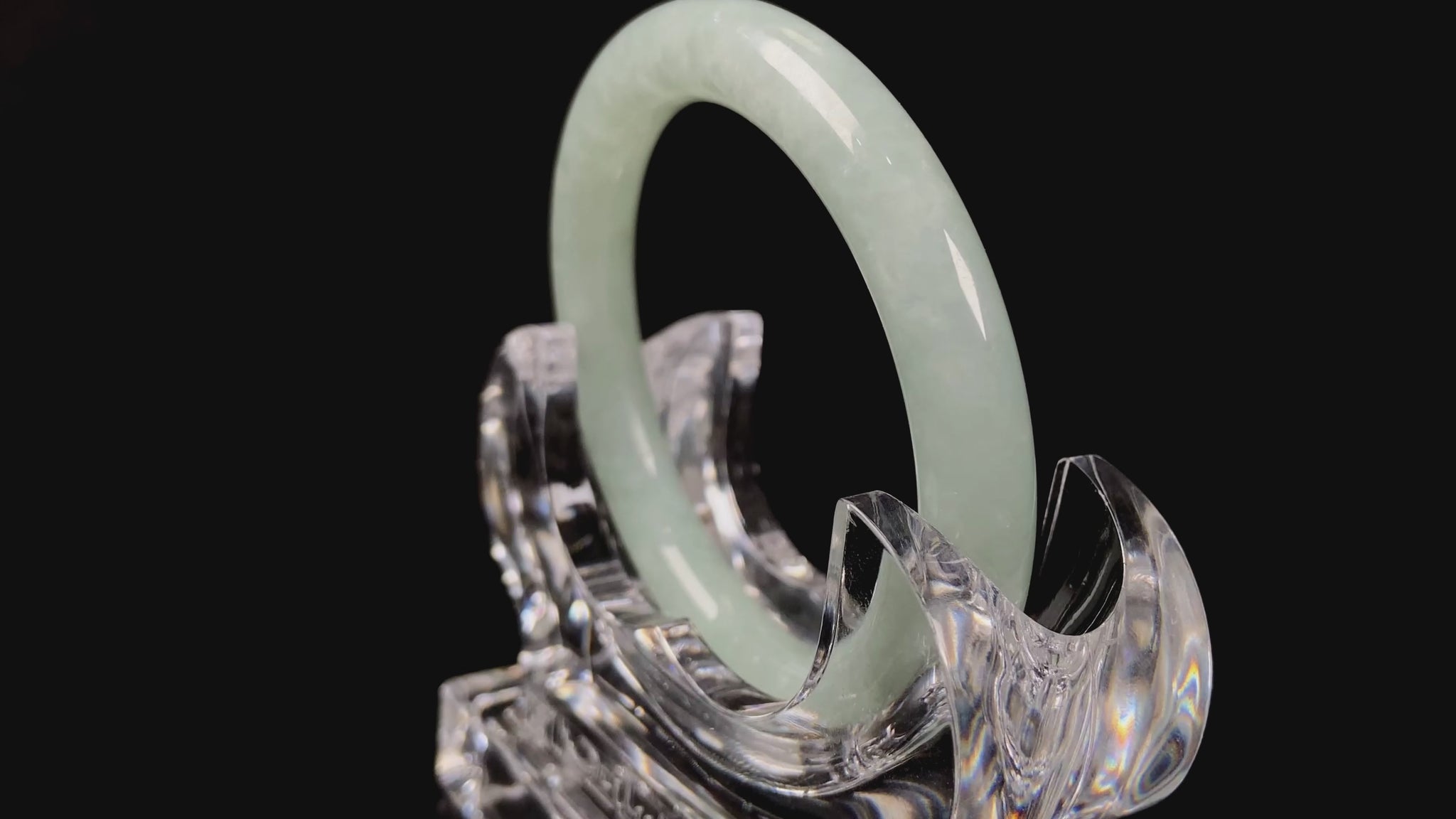 A dewy green jadeite bangle.