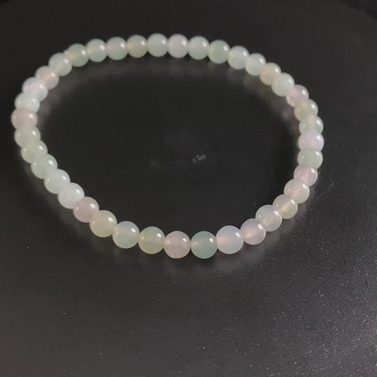 A watercolor mint blush jadeite Beads bracelet.
