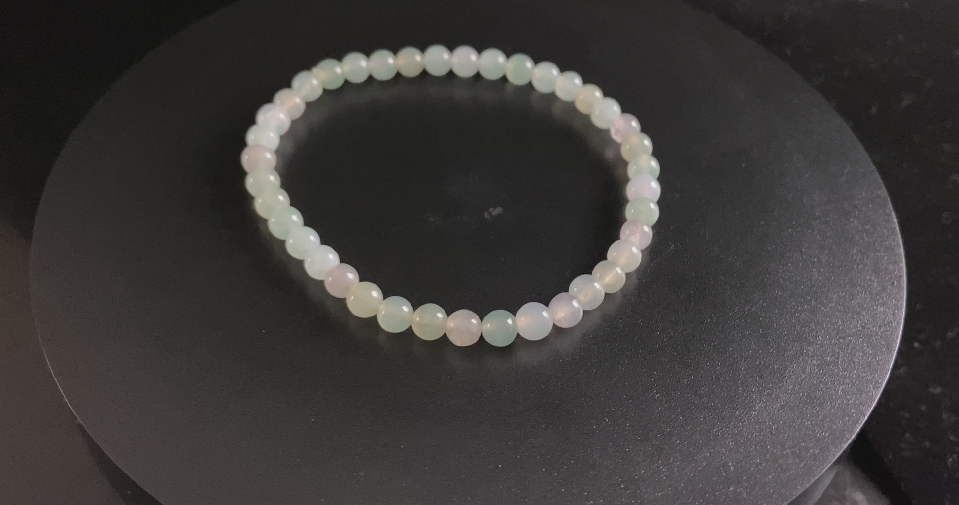 A watercolor mint blush jadeite Beads bracelet.