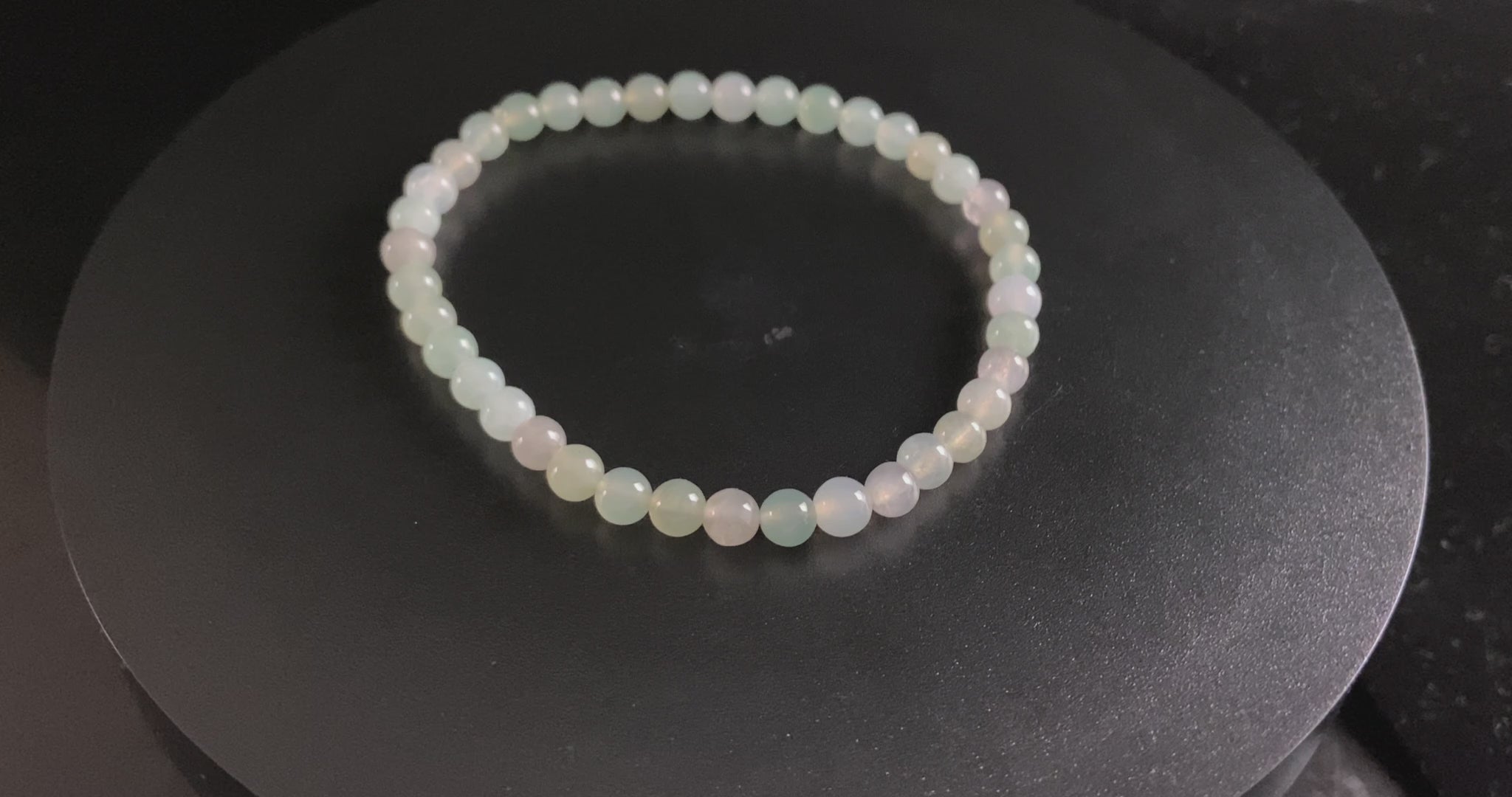 A watercolor mint blush jadeite Beads bracelet.