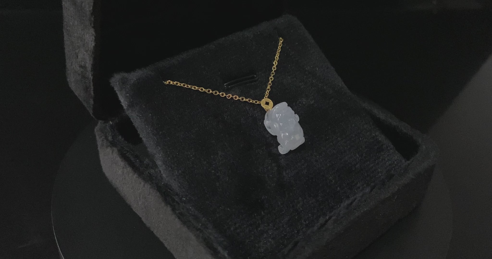 Frost Ice Pixiu · Nature Burmese Jadeite Pendant