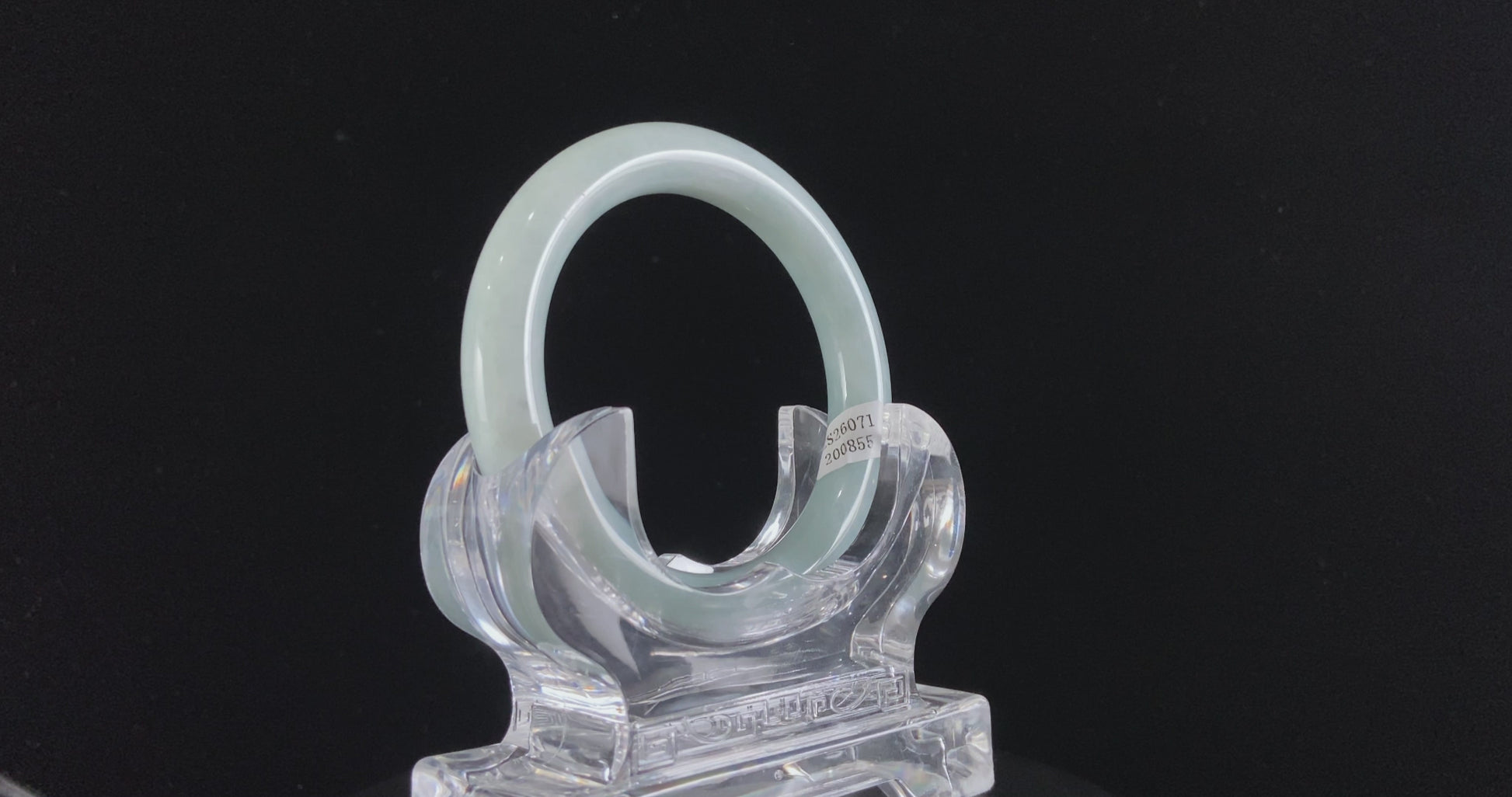 Soft Pale Blue · Nature Burmese Jadeite Round Bangle (57mm)