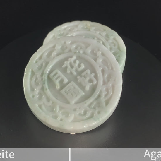 Carved Mooncake Ornament · Nature Burmese Jadeite