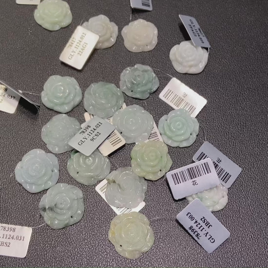 Four individually colored blooms loose jadeite.