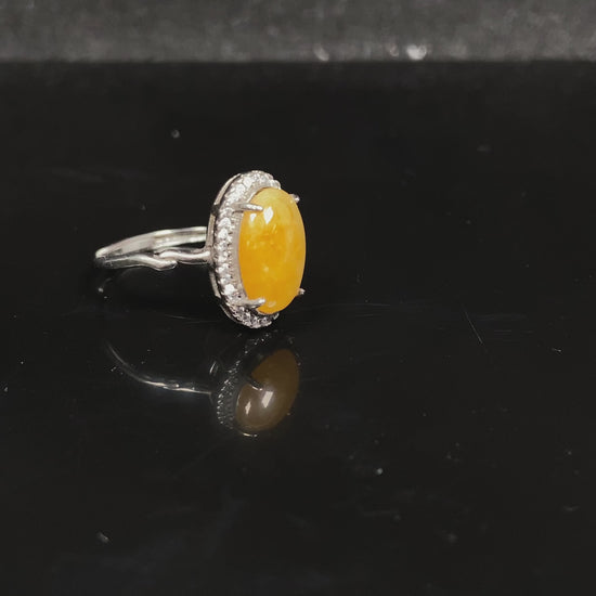 Autumn marigold whisper jadeite ring.