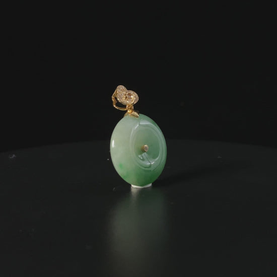 Moss Veil Green Ping An Kou · Nature Burmese Jadeite Pendant
