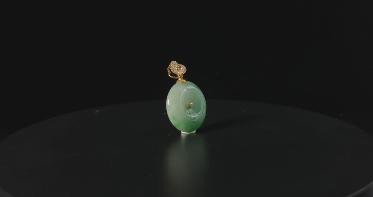 Moss Veil Green Ping An Kou · Nature Burmese Jadeite Pendant