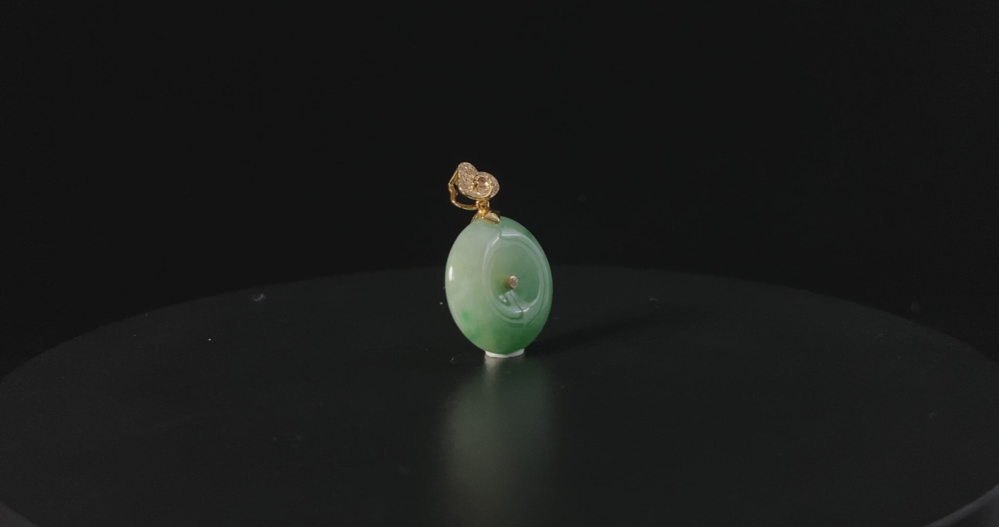 Moss Veil Green Ping An Kou · Nature Burmese Jadeite Pendant