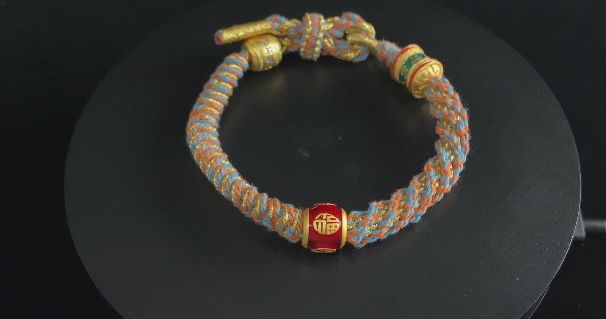 A mantra fortune woven tibetan bracelet.