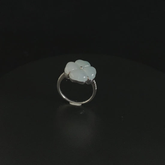 Misty Stream Green Lucky · Nature Burmese Jadeite Ring (18mm)
