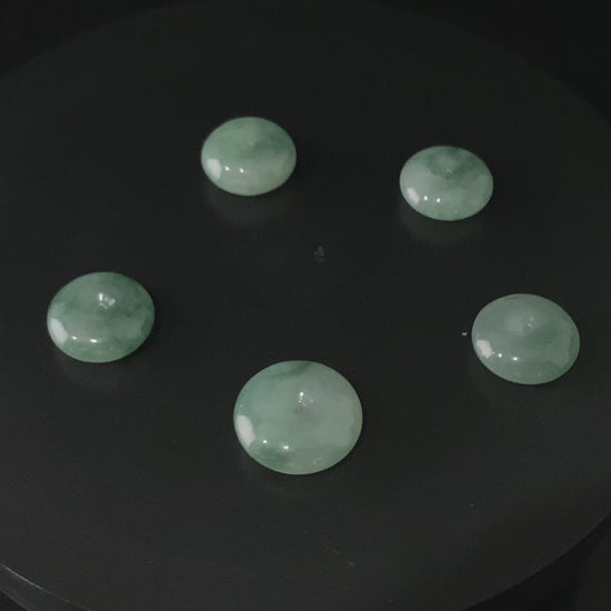 Teal Cloud Splash Donut · Natural Burmese Loose Jadeite