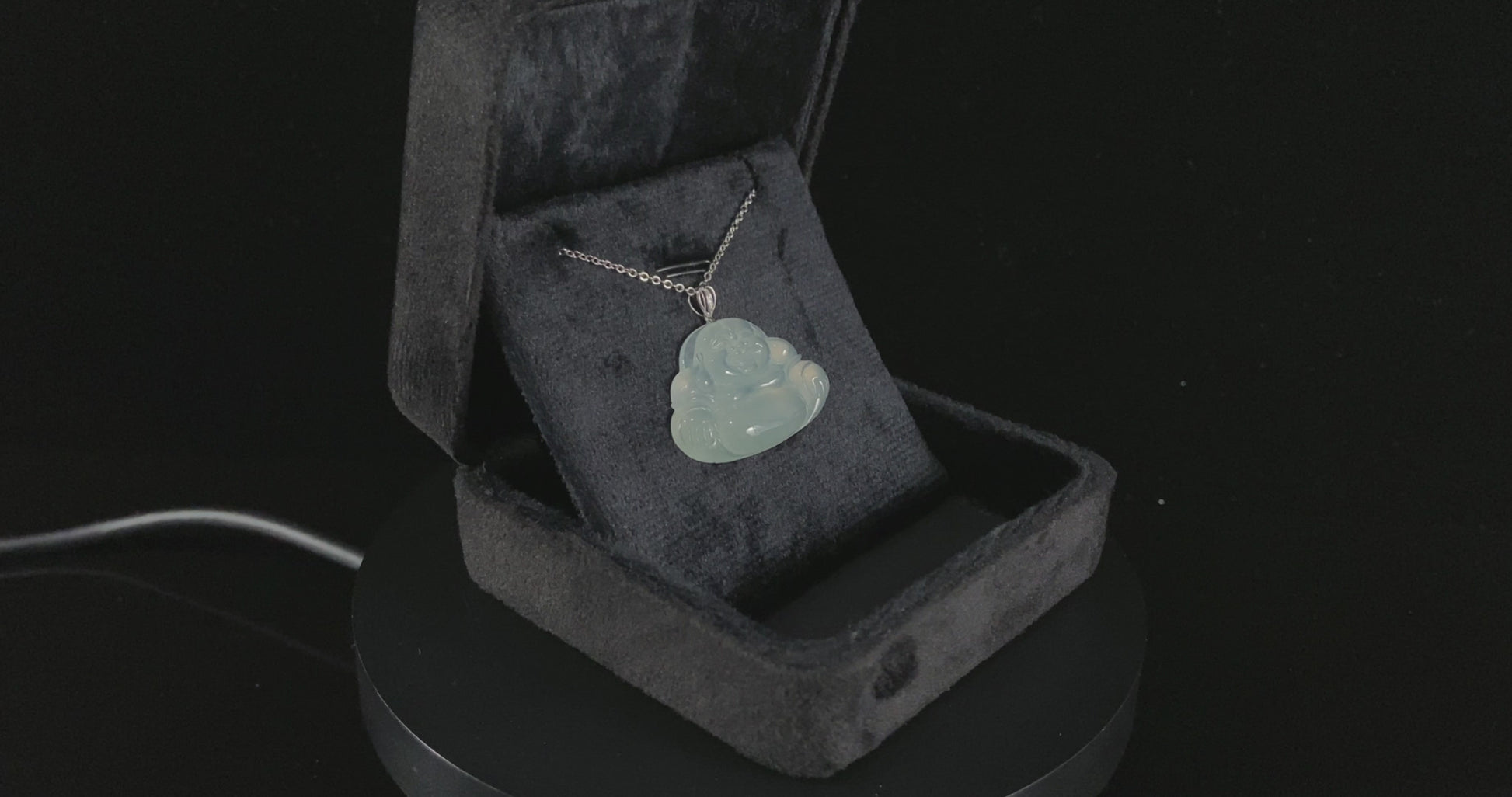Mist Aqua Icy Luminescence Buddha · Nature Burmese Jadeite Pendant