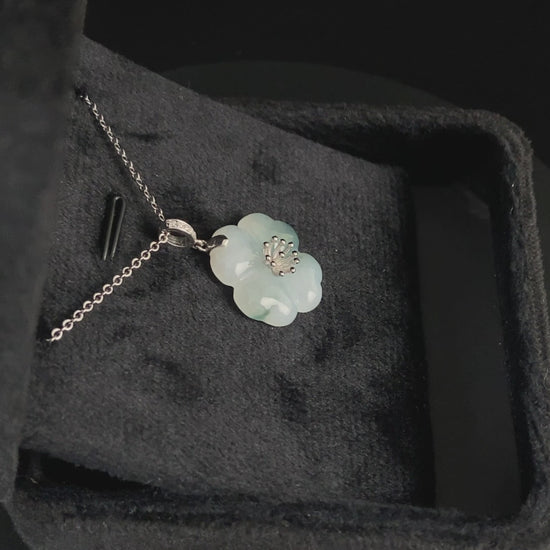 Soft Smoke Ice Floral · Nature Guatemalan Jadeite Pendant