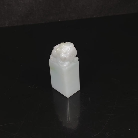 A pale green pixiu guardian seal loose jadeite.