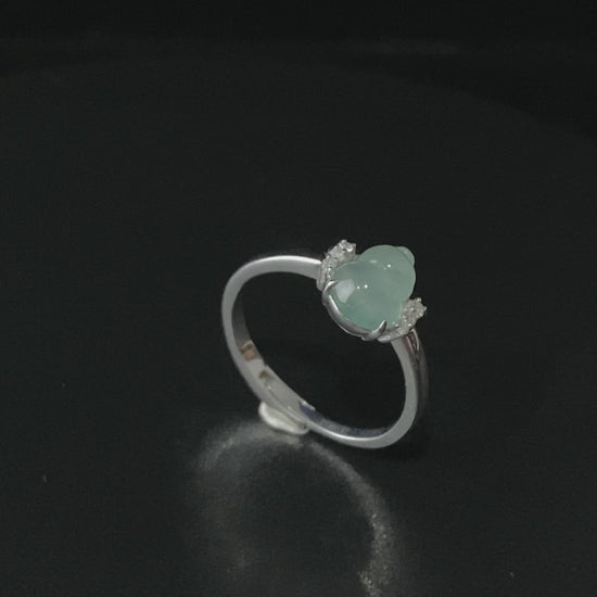 Misty Ravine Sky Water · Nature Burmese Jadeite Ring (18mm)