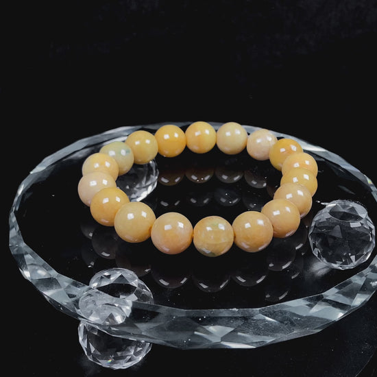 A warm honey gold beads bracelet.