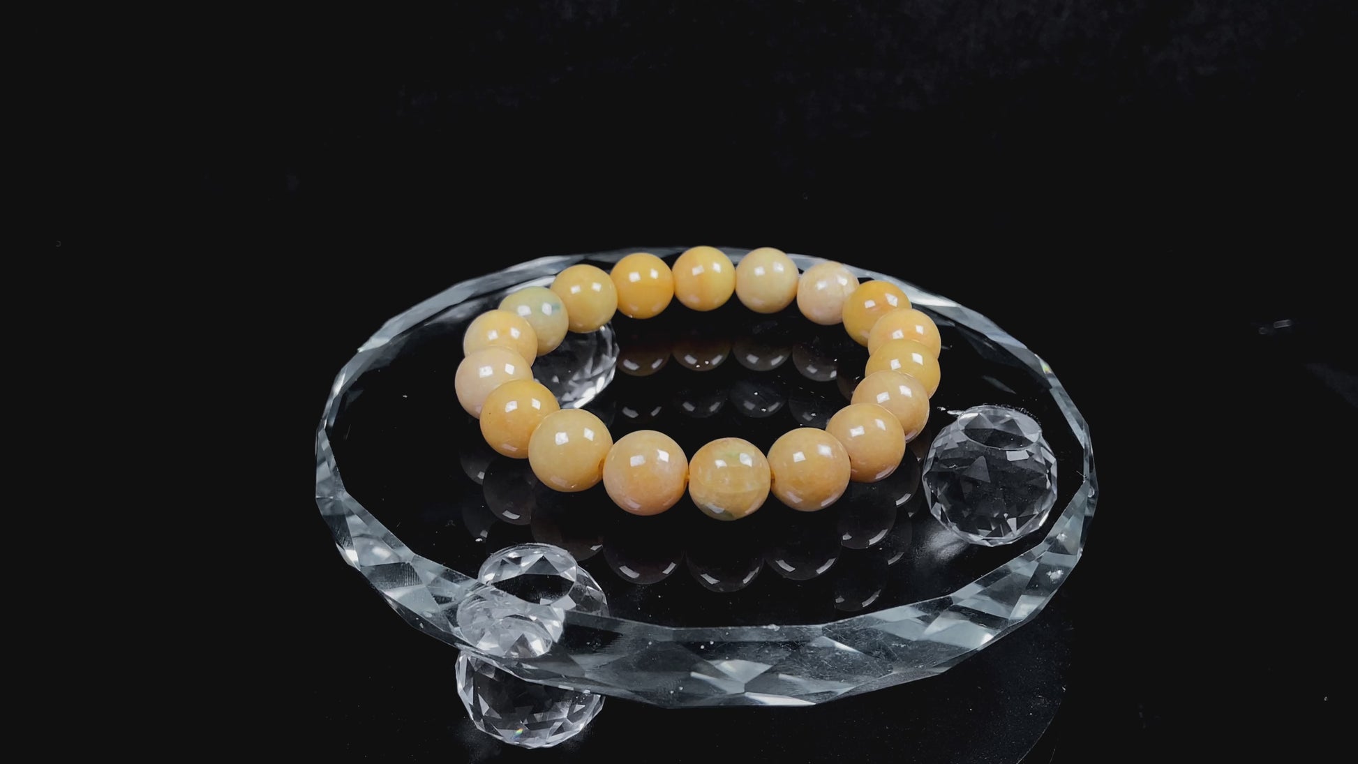 A warm honey gold beads bracelet.