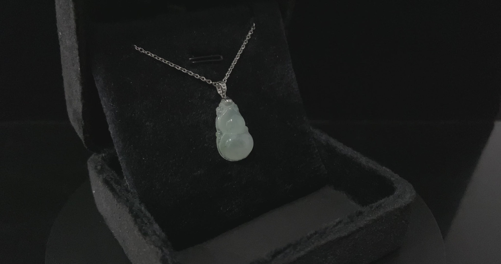 Misty Glacier Fortune Gourd · Nature Burmese Jadeite Pendant