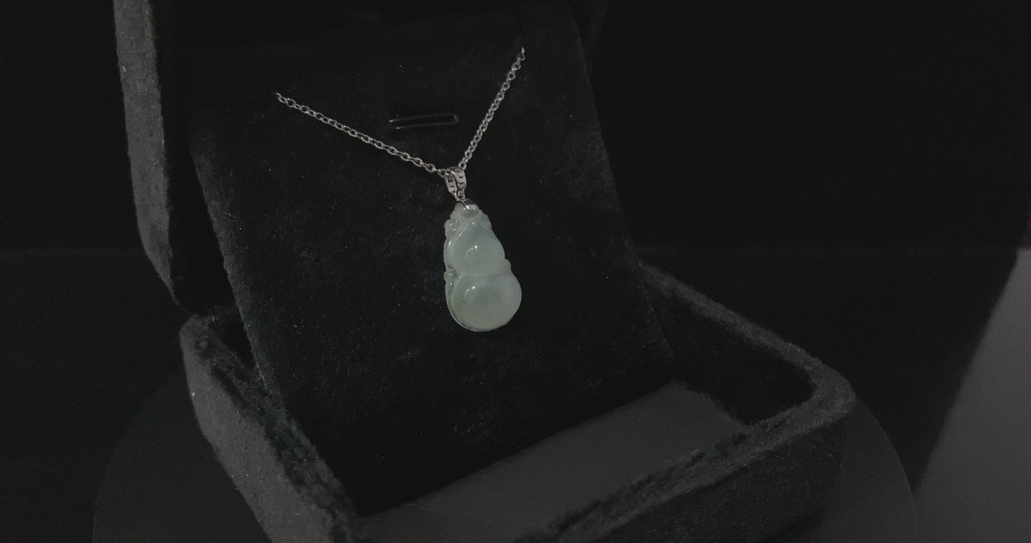 Misty Glacier Fortune Gourd · Nature Burmese Jadeite Pendant