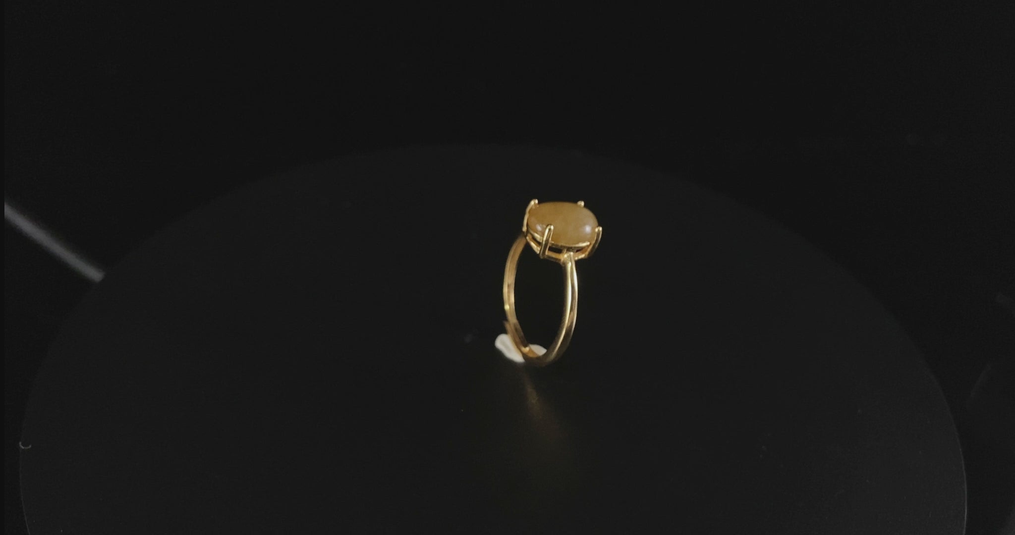 Honey Yellow Oval Cabochon · Nature Burmese Jadeite Ring