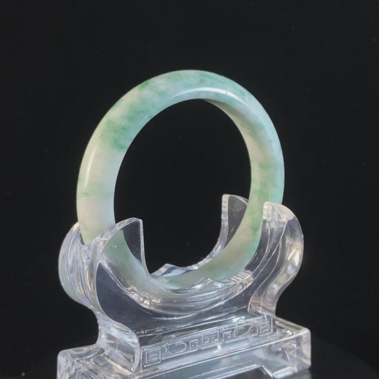 Breeze Wisp Green · Nature Burmese Jadeite Peace Bangle