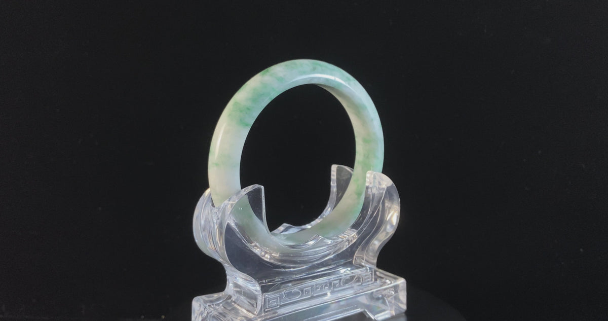 Breeze Wisp Green · Nature Burmese Jadeite Peace Bangle