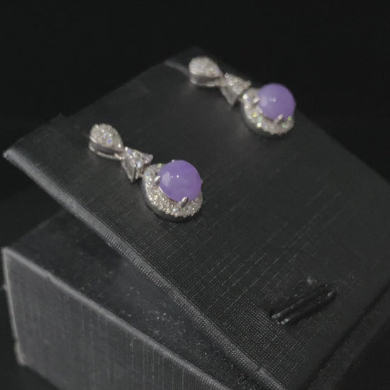 Sunset Purple · Nature Burmese Jadeite Earring