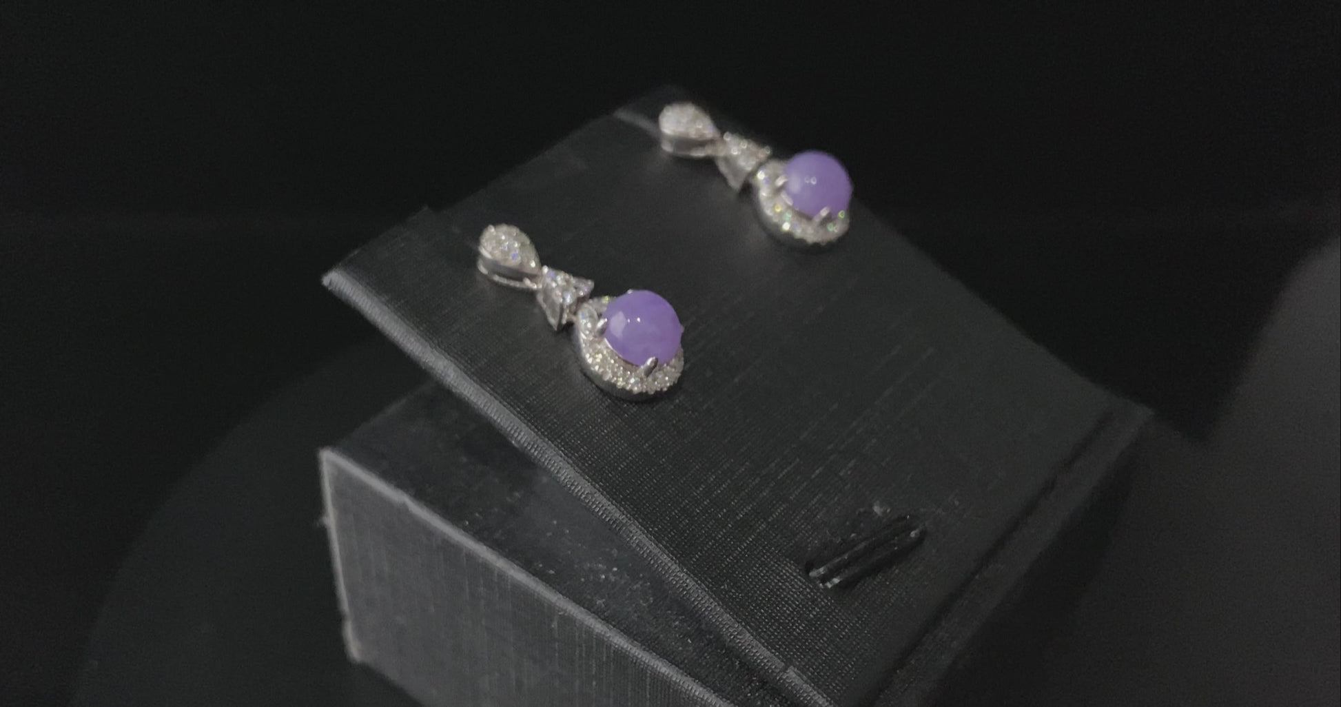 Sunset Purple · Nature Burmese Jadeite Earring