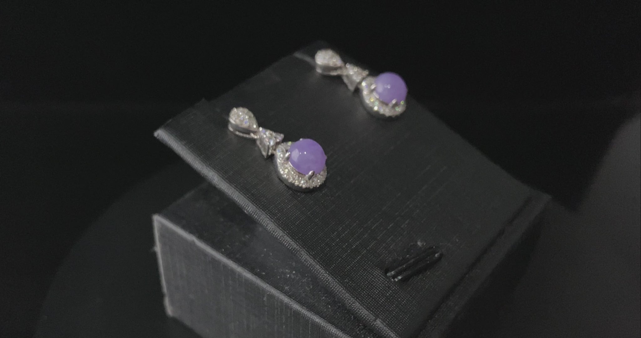 Sunset Purple · Nature Burmese Jadeite Earring