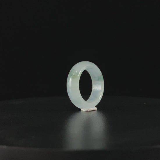 Trending Now 🎉 Aqua‑Haze Gilded‑Speck Luminescence · Nature Burmese Jadeite Ring