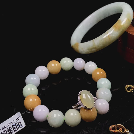 A amber green quintet jadeite.