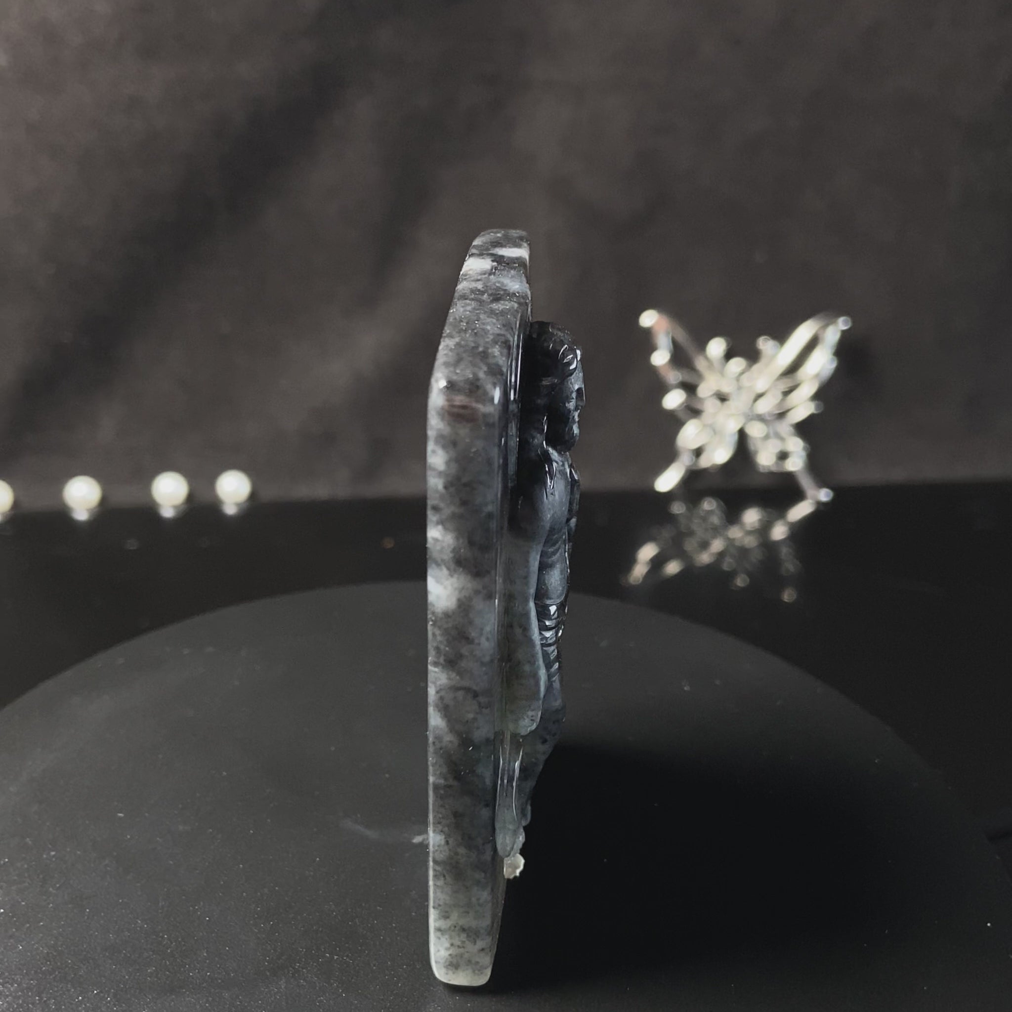 A Wuji divine jesus relief loose jadeite.