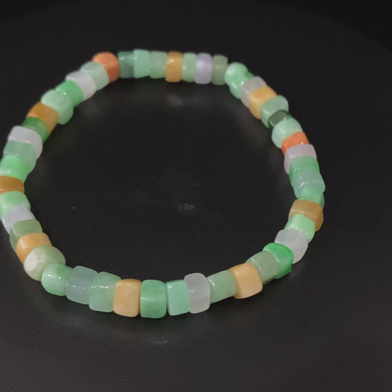 High Repeat Purchas | Auspicious Three Color · Nature Burmese Jadeite Beads Bracelet
