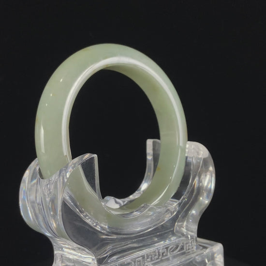 Celadon Golden Flecks · Nature Burmese Jadeite Peace Bangle